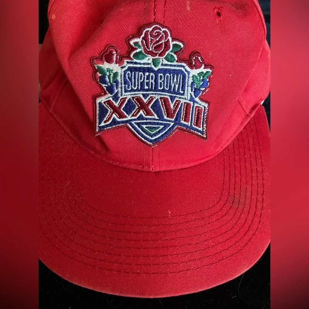 🩵 Vintage Super Bowl 27 XXVII Red Rose New Era Hat - Rare- FLAWED